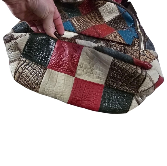 Cobbler Legend Colorful Patchwork Leather Backpack Retro Purse Bag main image 5
